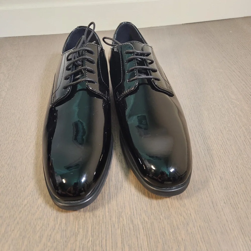 Nordstrom Men's Black Patent Leather Oxford Dress Shoes Size 9 Worn Once